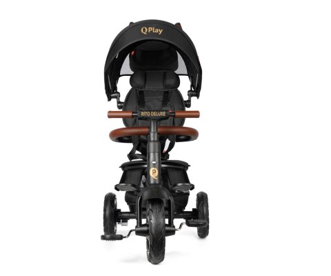 QPLAY Rito Plus – Andador De Madera Con Ruedas Y Juguetes Educativos En Color Negro, Para Desarrollo De Motricidad Y Primeros Pasos